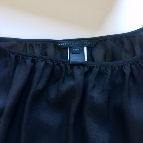 Marc Jacobs silk black blouse oversize size xs - Picture 2 of 8